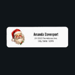 Holly Jolly Santa Claus Retro Christmas Address<br><div class="desc">Address labels with a joyful illustration of a vintage style Santa Claus with red rosy cheeks. wearing his classic red Santa hat and his big white bear. A sprig of holly adds to the festive holiday spirit of this design.</div>