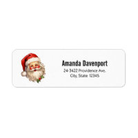 Holly Jolly Santa Claus Retro Christmas Address