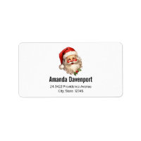 Holly Jolly Santa Claus Retro Christmas Address