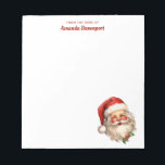 Holly Jolly Santa Claus Retro Christmas Notepad<br><div class="desc">A notepad with a joyful illustration of a vintage style Santa Claus with red rosy cheeks. wearing his classic red Santa hat and his big white bear. A sprig of holly adds to the festive holiday spirit of this design.</div>