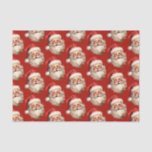 Holly Jolly Santa Claus Retro Christmas Pattern Tissue Paper<br><div class="desc">Tissue paper with a joyful illustration of a vintage style Santa Claus with red rosy cheeks. wearing his classic red Santa hat and his big white bear. A sprig of holly adds to the festive holiday spirit of this design.</div>