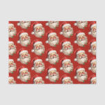Holly Jolly Santa Claus Retro Christmas Pattern Tissue Paper<br><div class="desc">Tissue paper with a joyful illustration of a vintage style Santa Claus with red rosy cheeks. wearing his classic red Santa hat and his big white bear. A sprig of holly adds to the festive holiday spirit of this design.</div>