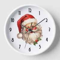 Holly Jolly Santa Claus Retro Style Christmas