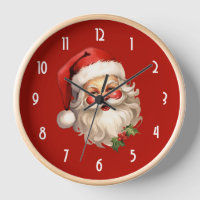 Holly Jolly Santa Claus Retro Style Christmas