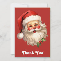 Holly Jolly Santa Claus Retro Style Christmas