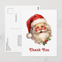 Holly Jolly Santa Claus Retro Thank You           