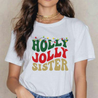 Holly Jolly Sister Christmas Groovy Rustic White