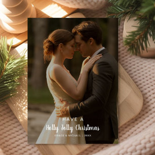 Holly Jolly & Slightly Married — Christmas Couple Holiday Card