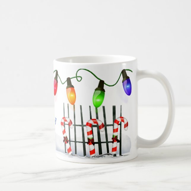 Holly Jolly Snowman  PERSONALIZED Coffee Mug (Right)