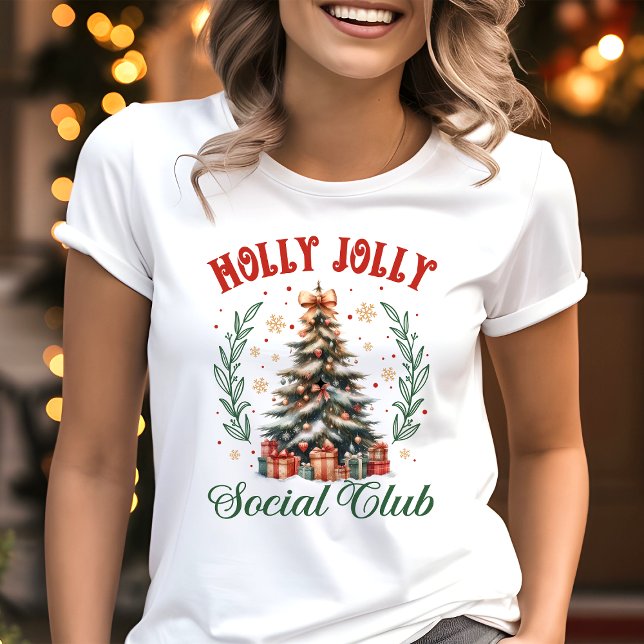 Holly Jolly Social Club Christmas Tri-Blend Shirt (Creator Uploaded)