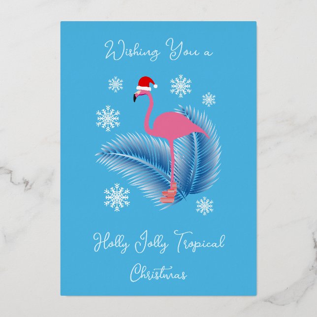 Holly Jolly Tropical Christmas Flamingo (Front)