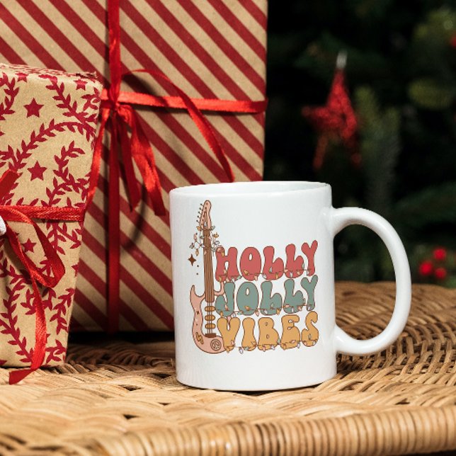 Holly jolly vibes: Christmas Drinking Coffee Mug (Creator Uploaded)
