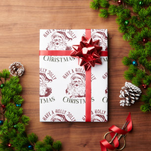 Holly Jolly Vintage Christmas Wrapping Paper