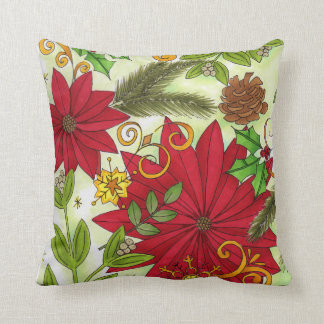 Holly Jolly Winter Throw Pillow