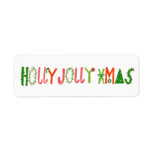 HOLLY JOLLY XMAS Holiday Christmas Cute Hand-Drawn