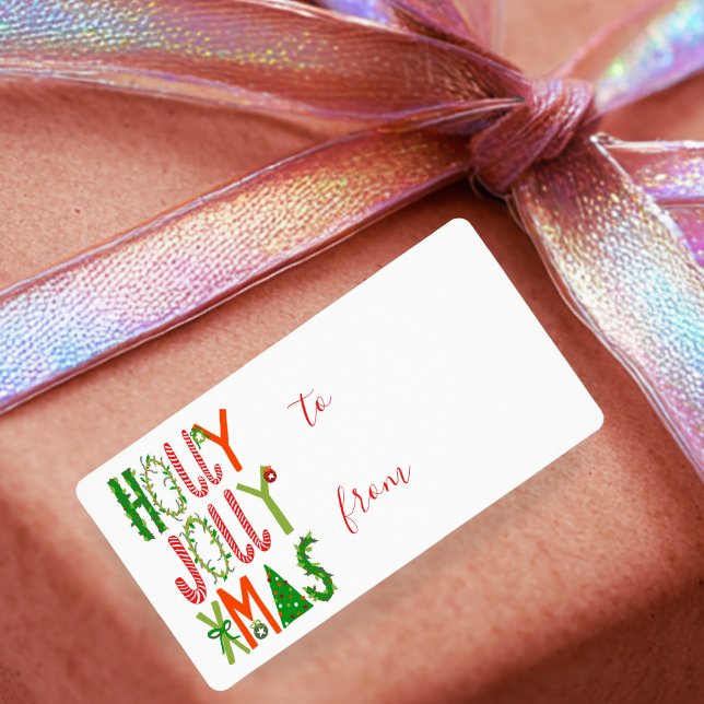 HOLLY JOLLY XMAS Sweet Holiday Christmas (HOLLY JOLLY XMAS Sweet Holiday Christmas TO FROM Gift Label Sticker
)