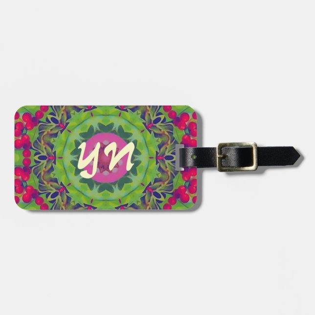 Holly Kaleidoscope luggage tag (Front Horizontal)