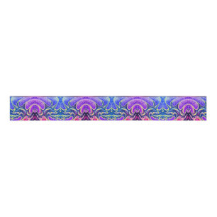 Holly Leaf Purple Colourful Grosgrain Ribbon