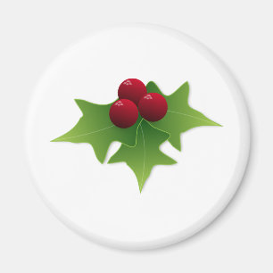 Holly Leaf with Berries Magnet