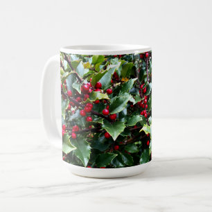 Holly leaves and Berries Coffee Mug