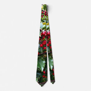 Holly leaves and Berries Tie