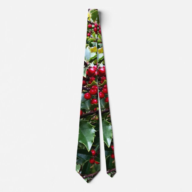 Holly leaves and Berries Tie (Front)