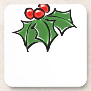 Holly leaves coaster
