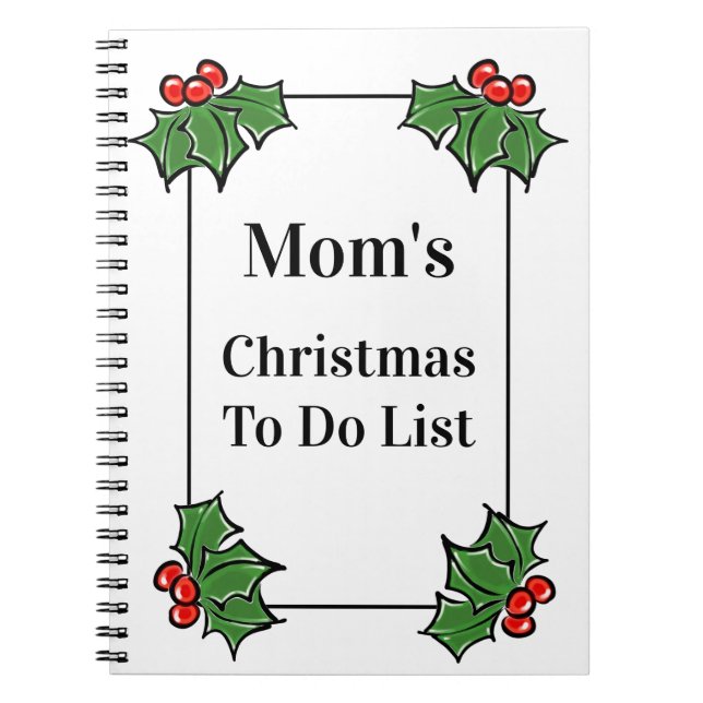 Holly Leaves Holly berries fun holiday  Notebook (Front)