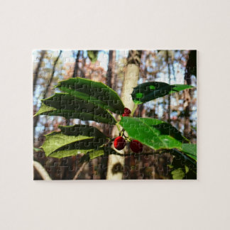 Holly Leaves I Holiday Botanical Jigsaw Puzzle