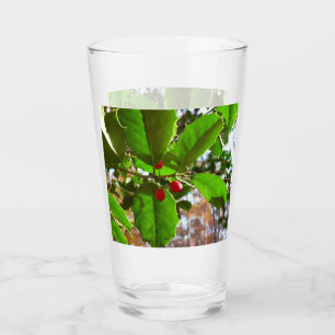 Holly Leaves II Holiday Nature Botanical Glass