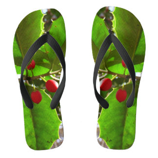 Holly Leaves II Holiday Nature Botanical Jandals