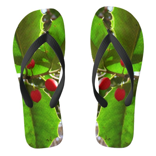 Holly Leaves II Holiday Nature Botanical Jandals (Footbed)