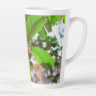 Holly Leaves II Holiday Nature Botanical Latte Mug