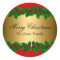 Holly Leaves Merry Christmas Holiday Sticker