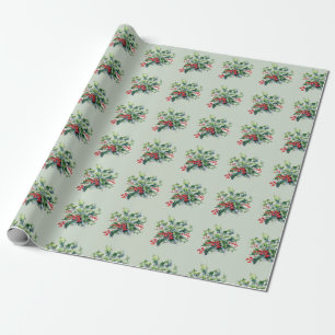 Holly Leaves 'n Berries Wrapping Paper