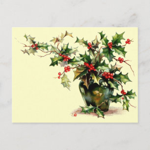 Holly Leaves Postcard