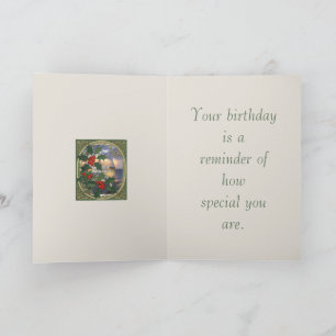 Holly-Leaves Red-Coloured Drupes Christmas-Holiday Card