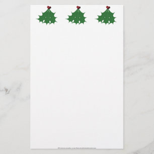 Holly Leaves Stationary Stationery
