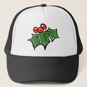 Holly leaves trucker hat