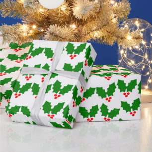 Holly Leaves  Wrapping Paper