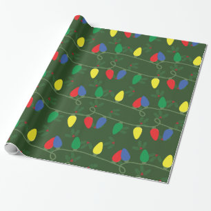 Holly & Lights Wrapping Paper