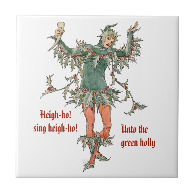Holly man Walter Crane Flowers from Shakespeare Tile (Front)
