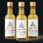 Holly Merry & Bright Christmas Wine Label<br><div class="desc">Bright and fun Christmas design to send out to family and friends!</div>