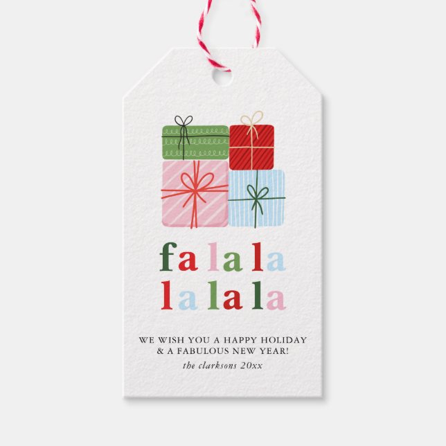Holly Merry & Bright Holiday Gift Tags (Front)