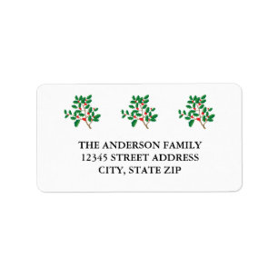 Holly Merry Christmas - Address Label