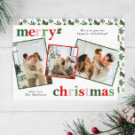 Holly Merry Christmas Bright Fun Family Holiday Card<br><div class="desc">Bright and fun Christmas card to send out to family and friends!</div>