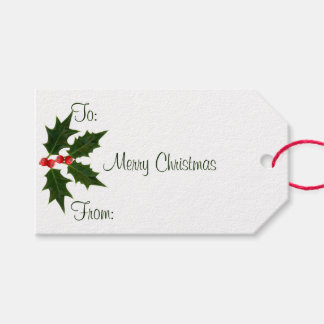 Holly Merry Christmas Gift Tags Enclosures