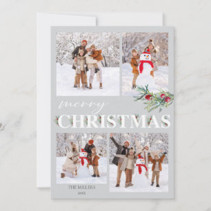 Holly Merry Christmas Holiday Photo Card