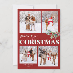 Holly Merry Christmas Holiday Photo Card