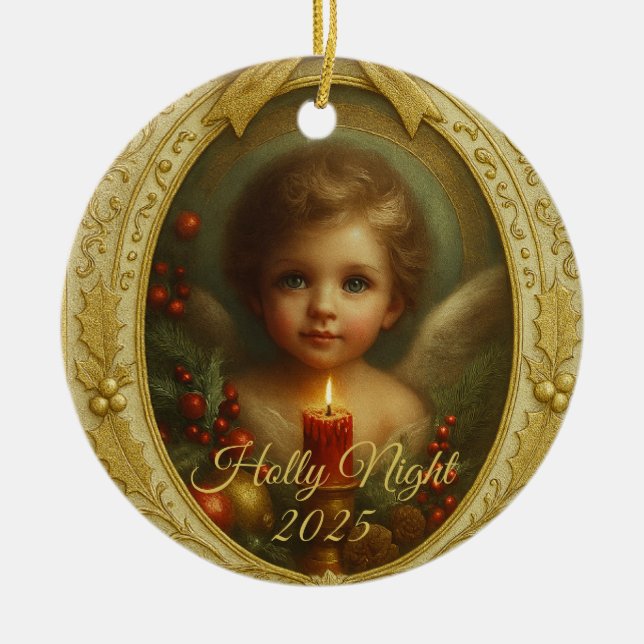 Holly Night 2025 – Angel Keepsake Ornament  (Front)